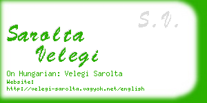 sarolta velegi business card